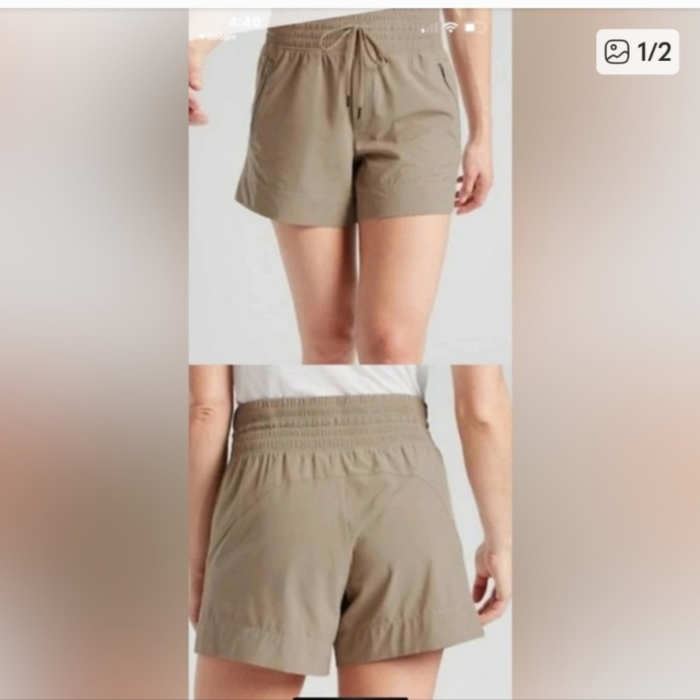 Athleta Camden Women's High Waist Khaki Athletic Shorts